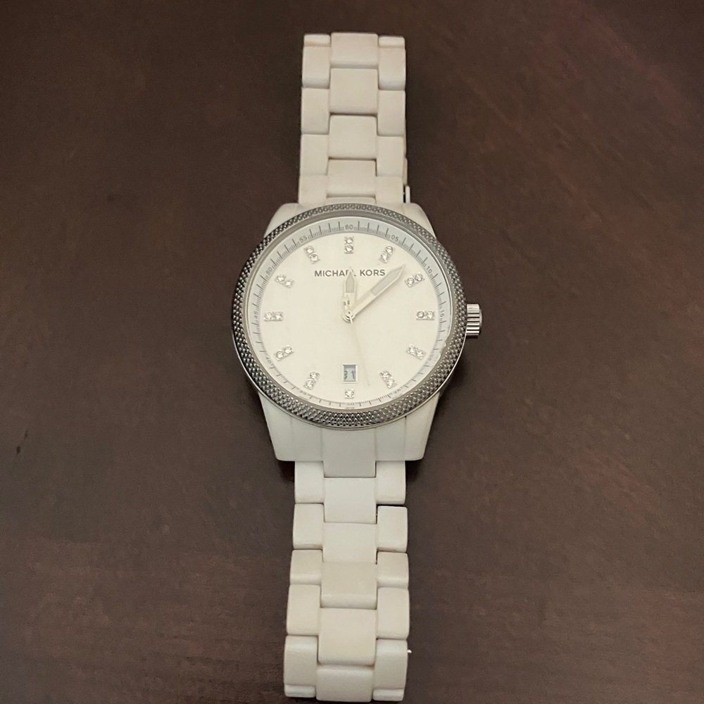 Michael Kors White and Silver Watch